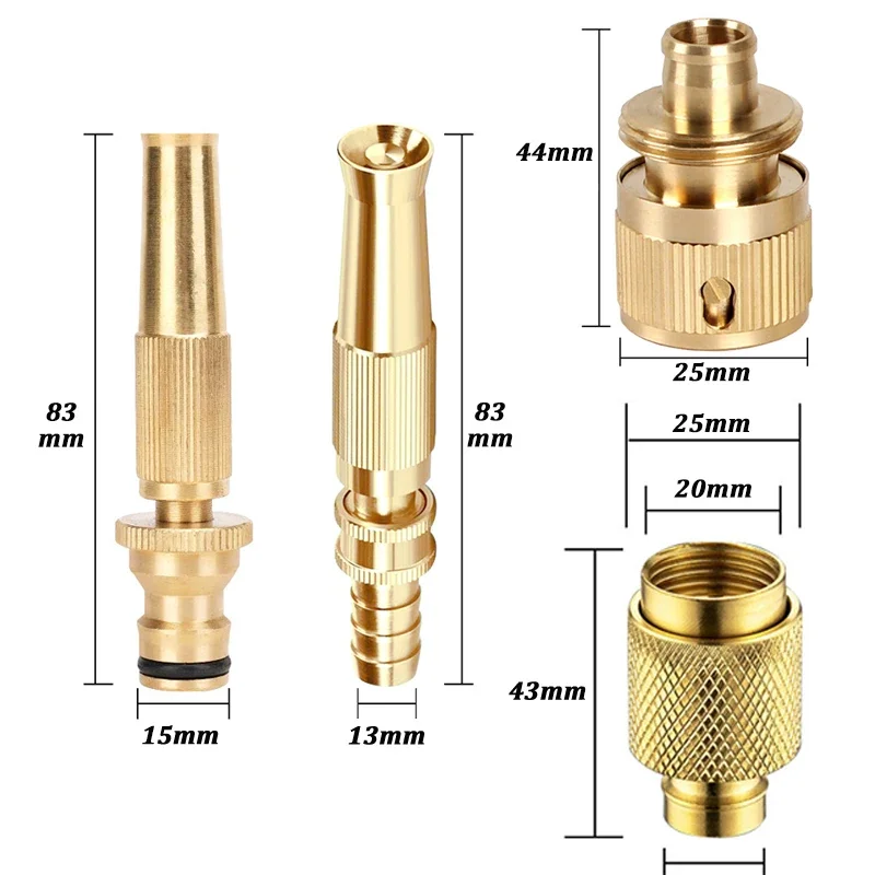 Arroseur haute pression en laiton réglable pour jardinage, raccord rapide, pistolet à eau pour lavage de voiture, buse de jardin_voghion.com