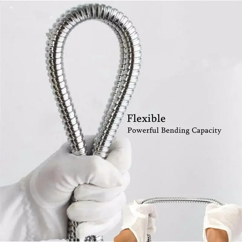 1m/1.5m/2m Flexible High Quality Shower Hose Stainless Steel Chrome Bathroom Water Head Shower Head Pipe Tool Shower Accessories 3