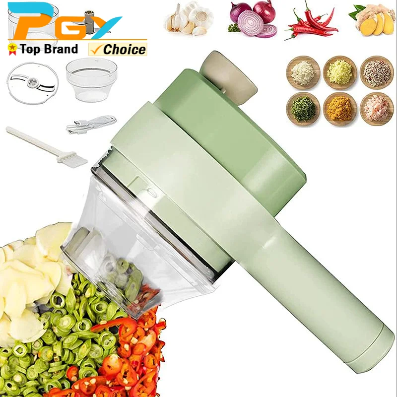 

4 в 1 ручной Электрический овощерезка слайсер многофункциональный чеснок грязи измельчитель еды овощерезка кухонные инструменты