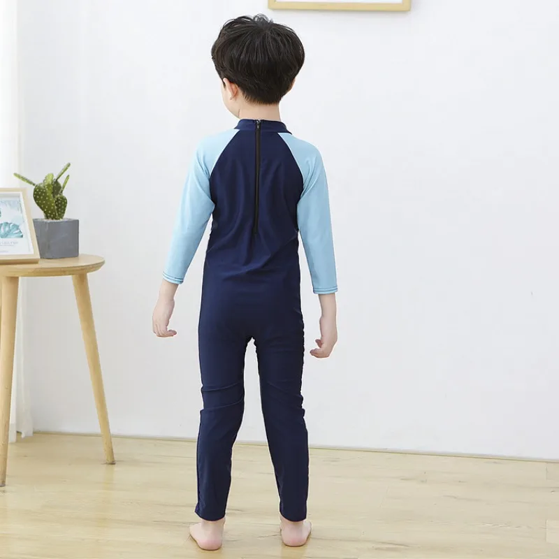 Children's Swimsuit Bathing Suits for Boys and Girls One-piece Swimsuit Cartoon Long Sleeved Beachwear Jumpsuit Surfing Suit - 4