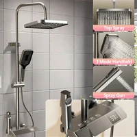 1 Piece Bathroom Wall Mounted Shower Set Multifunctional Practical Shower Kit Four Outlet Adjustable Water Pressure Temperature 1