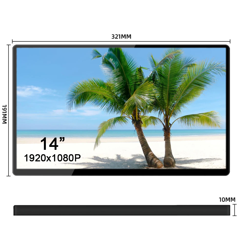 14 ġ ġ  PC ӿ ޴  IPS г 1920x1080P USB Ÿ C HDMI-ȣȯ ÷, ƺ ȭ Ʈ