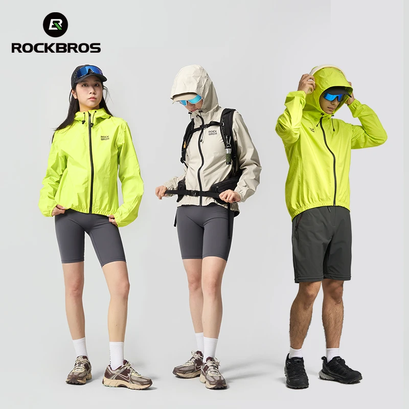 ROCKBROS Windbreaker Waterproof Anti-Heavy Rain Jacket Windbreaker Mountain Road Bike Riding Outdoor Raincoat Jacket Men Women