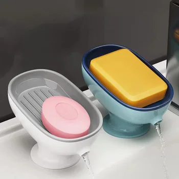 1Pcs Self Draining Bathroom Soap Holder - Super Suction Portable Soap Dish Valentine's Day Small Gift for Couple Bathroom 1