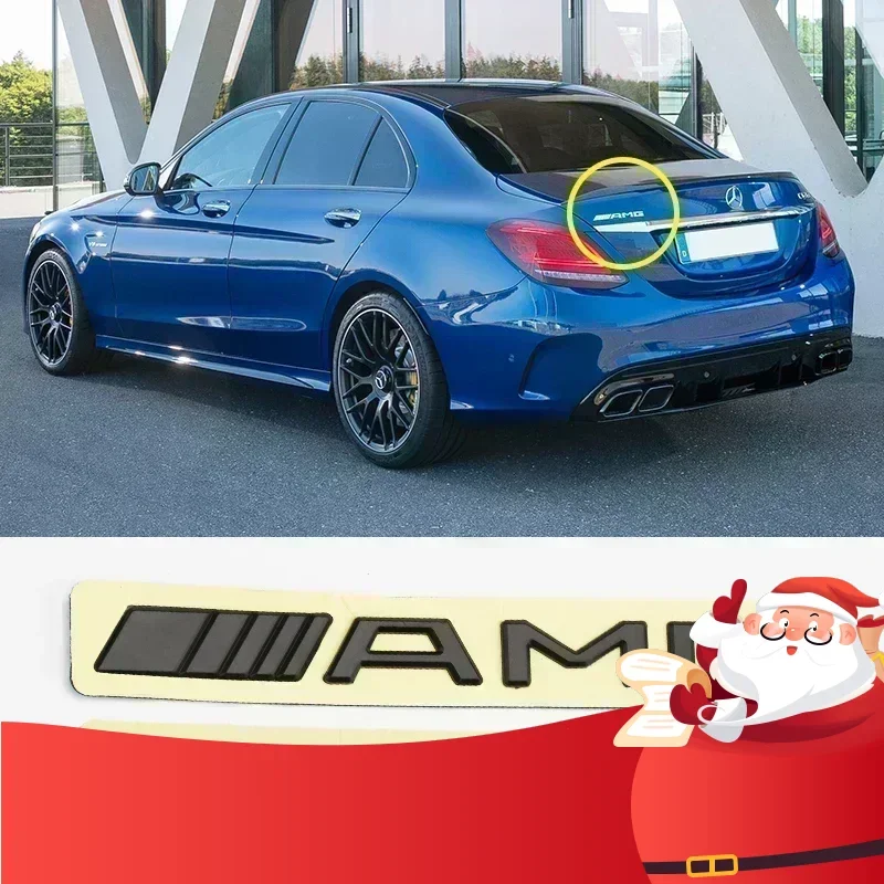 KARFRI Logo D'insigne D'emblème De Coffre De Lettres De Voiture ABS 3D Compatible Avec Mercedes Benz GLC 220d 250 4matic AMG E300 GLK 220 350 W204 C220 CDI Accessoires (Color