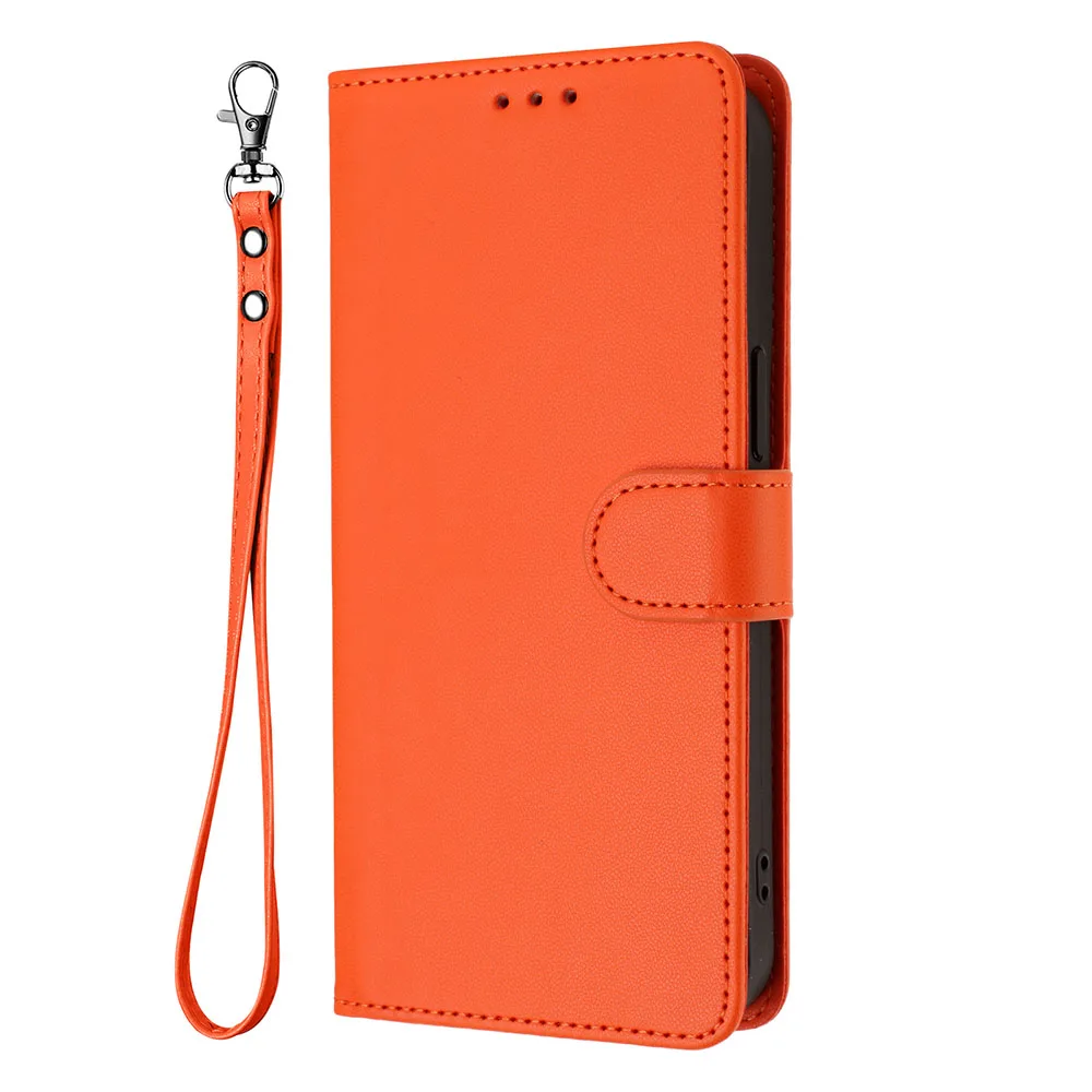 Stylish Leather Flip Wallet Phone Case - Elegant Design with Built-In Card Holder
