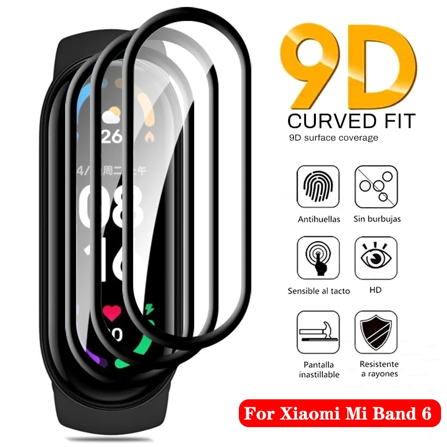 

3PCS For Xiaomi Mi Band 6 Smart Wristband Strap Bracelet Soft Screen Protectors Anti-scratch PMMA Films For Mi Band 6