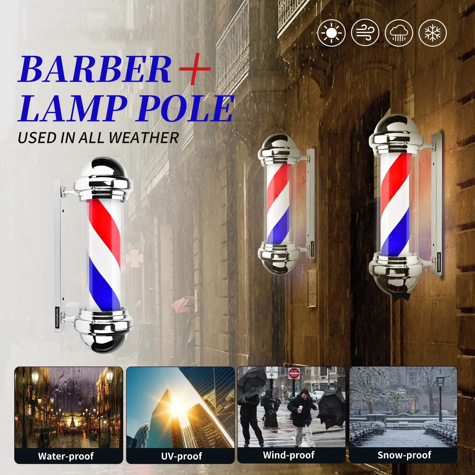 LEDウォールライト,22.8インチ,バーバー,ショップ,回転ライト