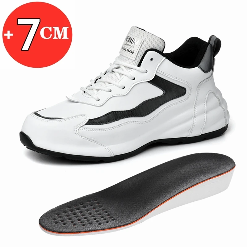 Lift Sneakers Man Fashion Elevator Shoes Casual Height Increase Shoes for Men Insoles 7CM Tall Leisure Sports Shoes