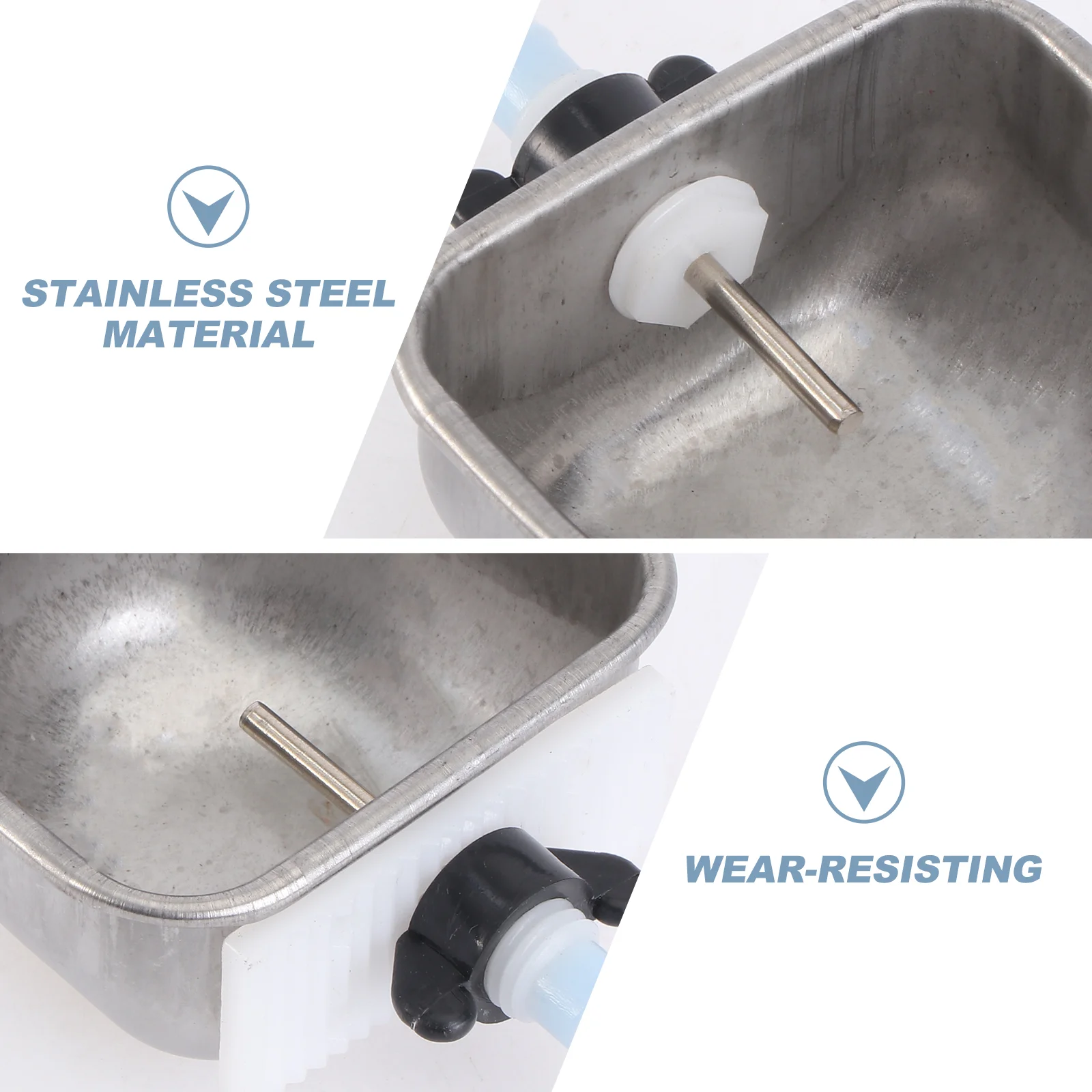 2 Sets Stainless Steel Pet Water Feeders Rabbit Drinker Water Bowls Cage Accessories Poultry Supplies Feeding Equipment Drinkers