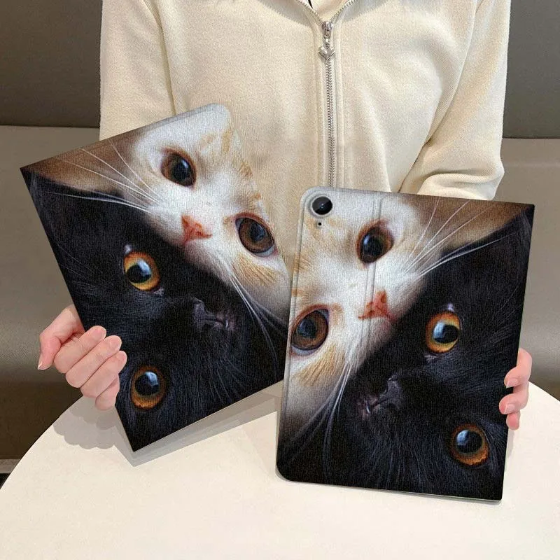 Artistic Black and White Kitten Tablet Case Cover