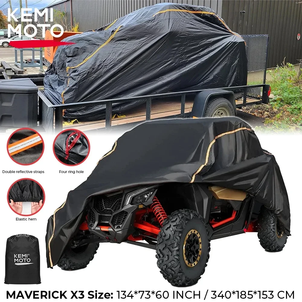 2 Porte Utv 210D Oxford Cloth Protect Utility Vehicle Storage Cover Da Pioggia Dirt Rays-Riflettente Per Can Am Maverick X3