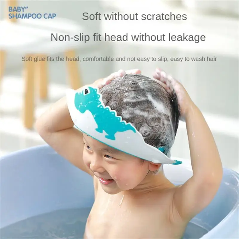 Shampoo Cap Water-proof Hair Shield For Infant Baby Soft Cartoon Bath Visor Hat Adjustable Baby Shower Children Shampoo Eye