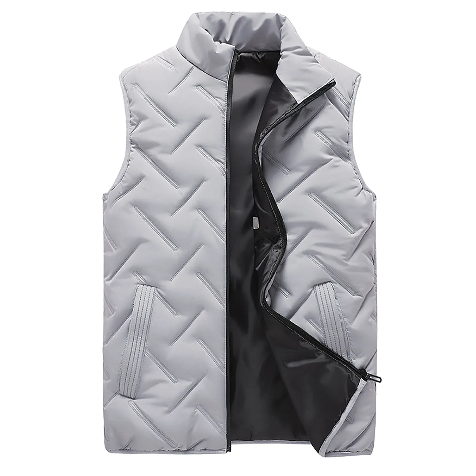 

Men‘S Vest Jackets New Autumn Warm Sleeveless Jackets Winter Casual Waistcoat Vest Solid Loose Zipper Vest Coat Chaleco Hombre