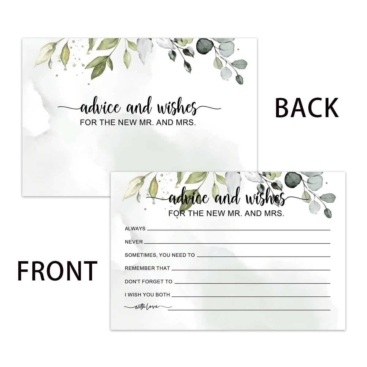 Greenery Wedding Advice Cards 3