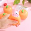 Funny Carrot Rabbit Cup Squeeze Toys Stress-relieving Bunny Pinch Fun Stress Ball Vent Squirrel Cup Prank Toy Fidget Toys Gifts 3