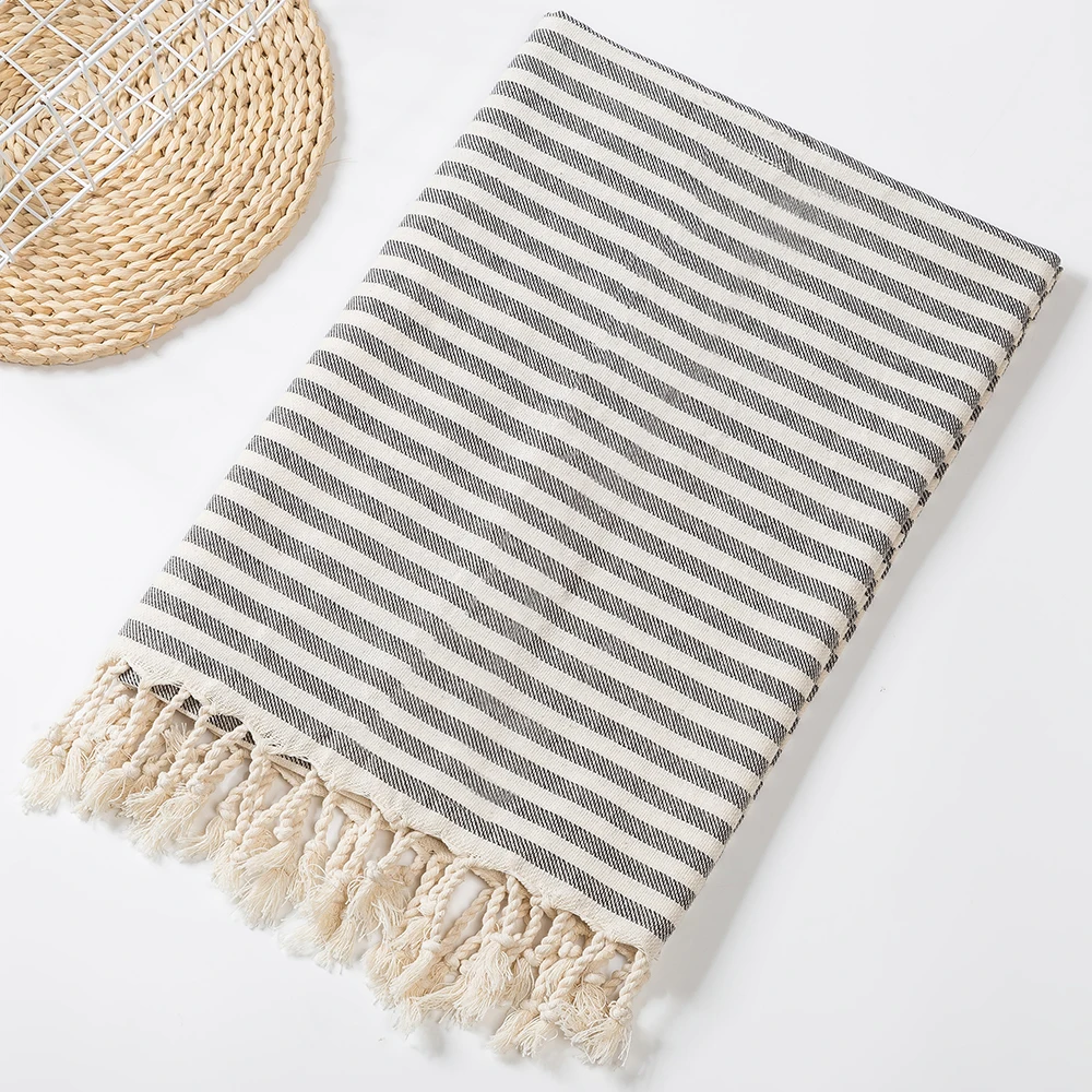Luxury Striped Tassel Cotton Spa & Beach Towel