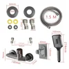 White Waterfall Bath Shower Faucet with Self-adhesive Hand Shower Hot Cold Water Mixer Tap Bathroom Faucet Tub Shower System Set 6
