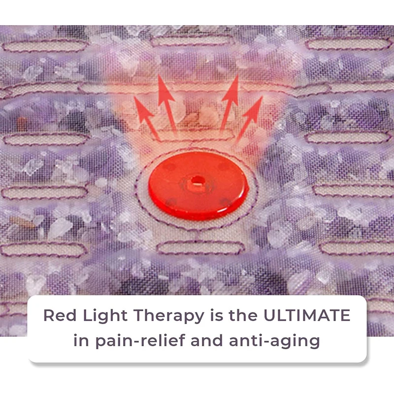 Crystal Heating Pad Mat Bio Amethyst Ceramic Tourmaline Far Infrared Small Travel Negative Ions 108-Day For Improve Your Sleep