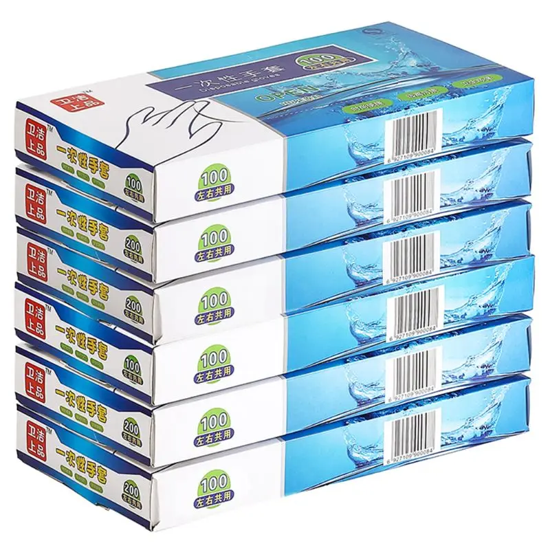 200Pcs/100Pcs Plastic Large Disposable Polyethylene Clear Gloves for Food Dealing Cooking Cleaning Kitchen Restaurant BBQ Accessory disposable gloves,disposable plastic gloves