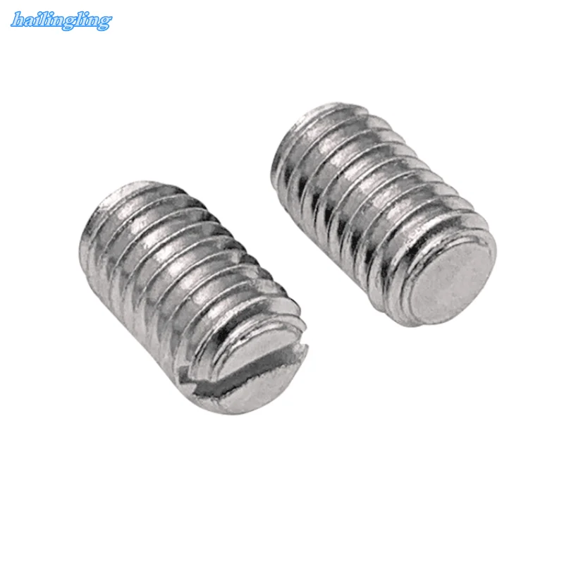 

10PCS M1.2 M1.4 M1.6 M2 M2.5 M3 M4 M5 M6 M8 304 Stainless Steel GB73 Slotted Flat End Set Slotted Machine Meter Screw