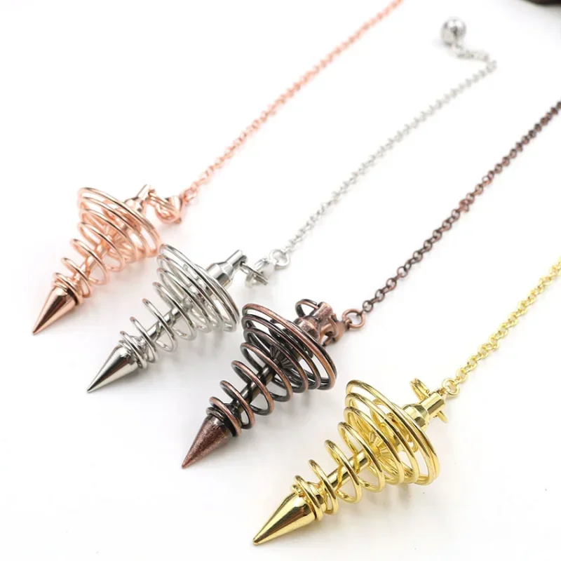 

Spiritual Pendulum Divination Metal Spiral Cone Gravity Concentrated Pendant Retro Punk Jewelry Accessories for Luck and Fortune