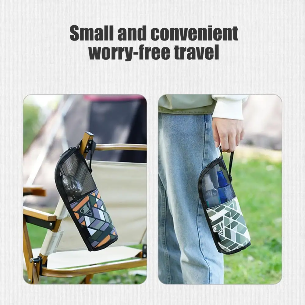 Cutlery Storage Pouch Waterproof Outdoor Cutlery Storage Bag with Mesh Pocket for Travel Camping Picnic Portable Utensils