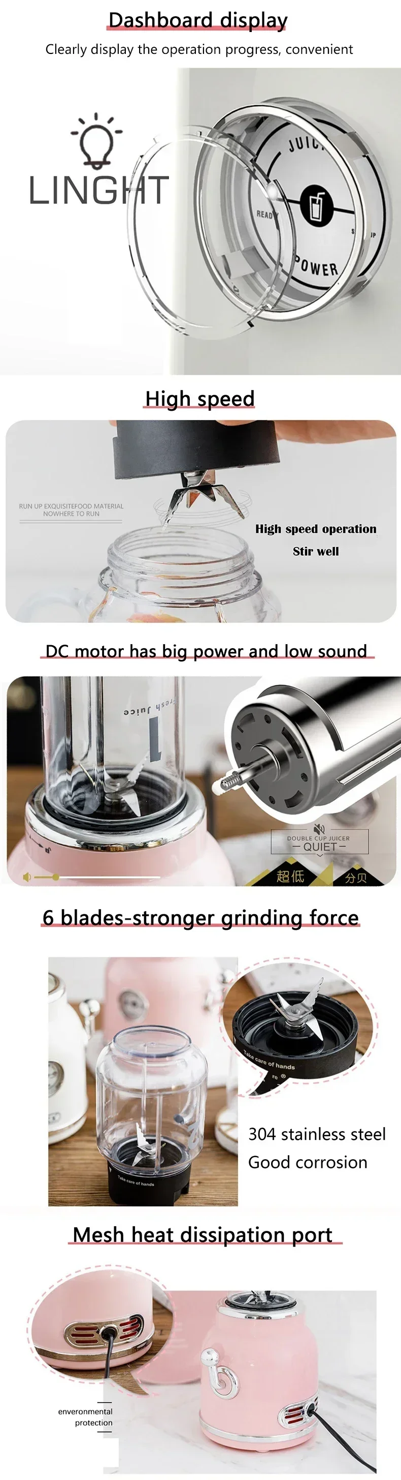 Smoothie maker with different drinks displayed