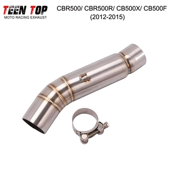 Motorcycle Exhaust Middle Link Pipe For Honda CBR500/CBR500R/CB500X/CB500F Muffler 2012-2015 51mm Escape Moto CBR500 Middle Pipe