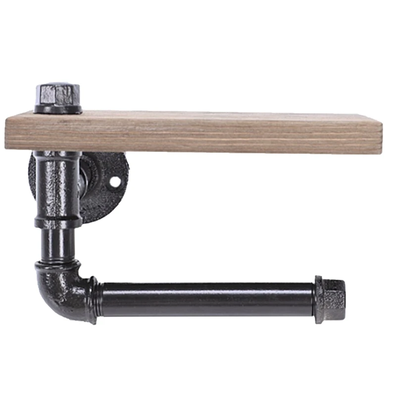 

Держатель для рулона унитаза AT14, многофункциональный держатель для бумажных полотенец в стиле ретро с железной трубкой и настенным креплением, в стиле ретро