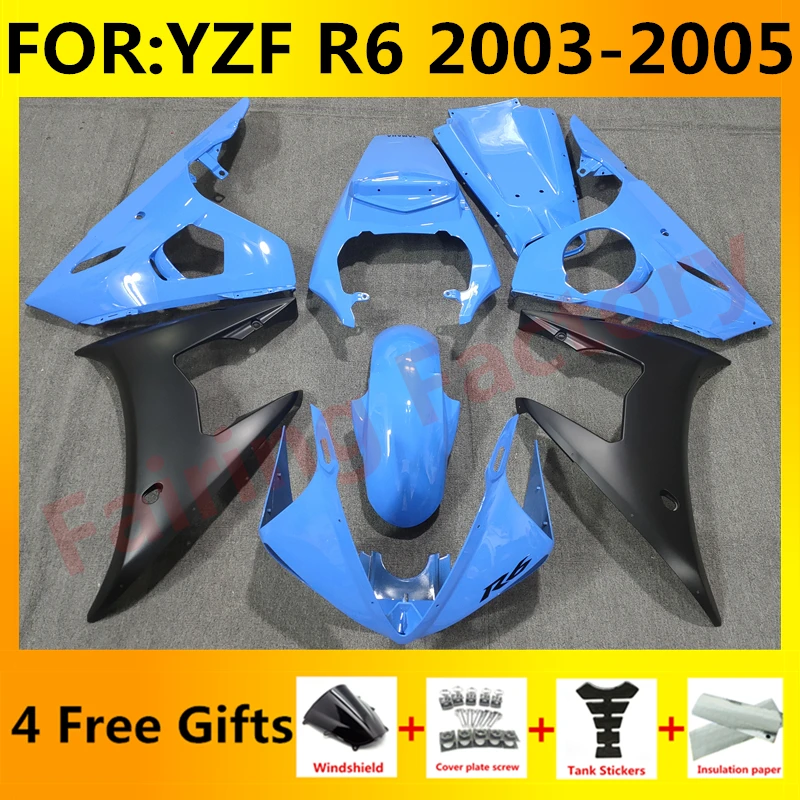 

NEW ABS Motorcycle Injection full Fairing Kit fit For YZF R6 2003 2004 2005 YFZ-R6 03 04 05 Bodywork Fairings kit set blue black