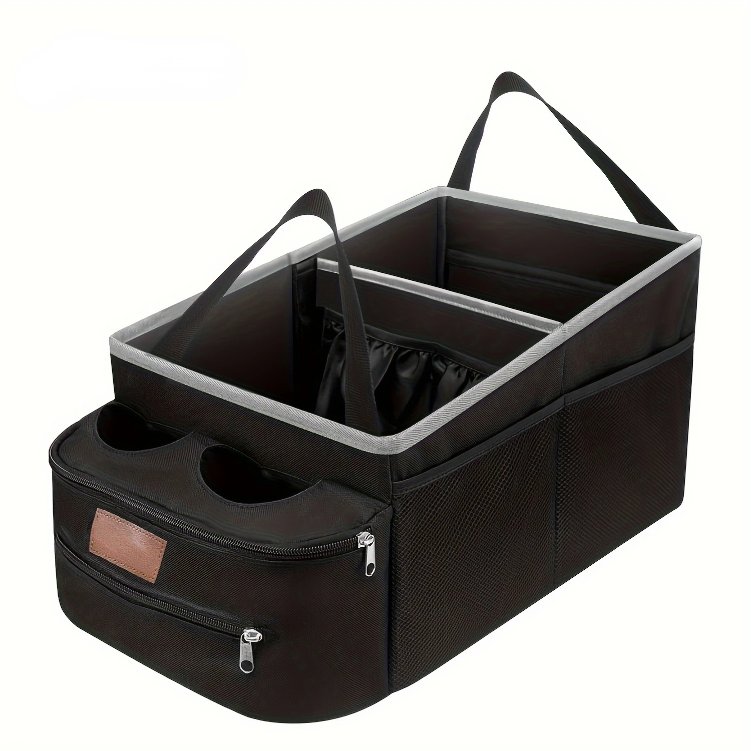 4-Cup Holder Car Seat Organizer - Versatile Storage for Passenger or Back Seat, Collapsible Design, Multipurpose for RVs, Camper