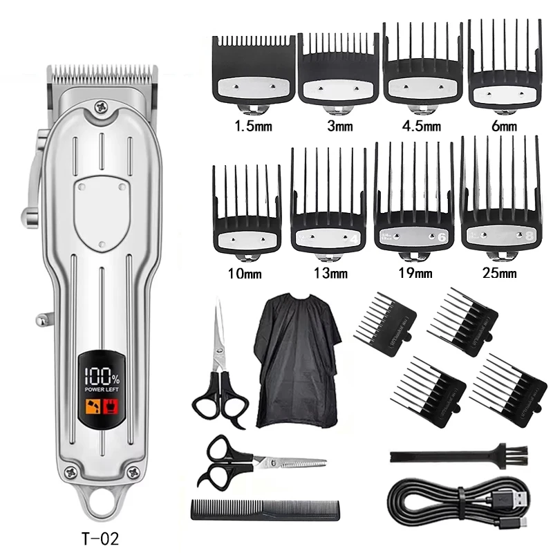 Professional Cordless Hair and Beard Trimmer Set for Men – Ideal Grooming Gift