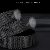 Men's Belt Automatic Metal Buckle Imitation Nylon Webbing Outdoor Work Belt Toothless Automatic Buckle Casual Sports Canvas Belt 3