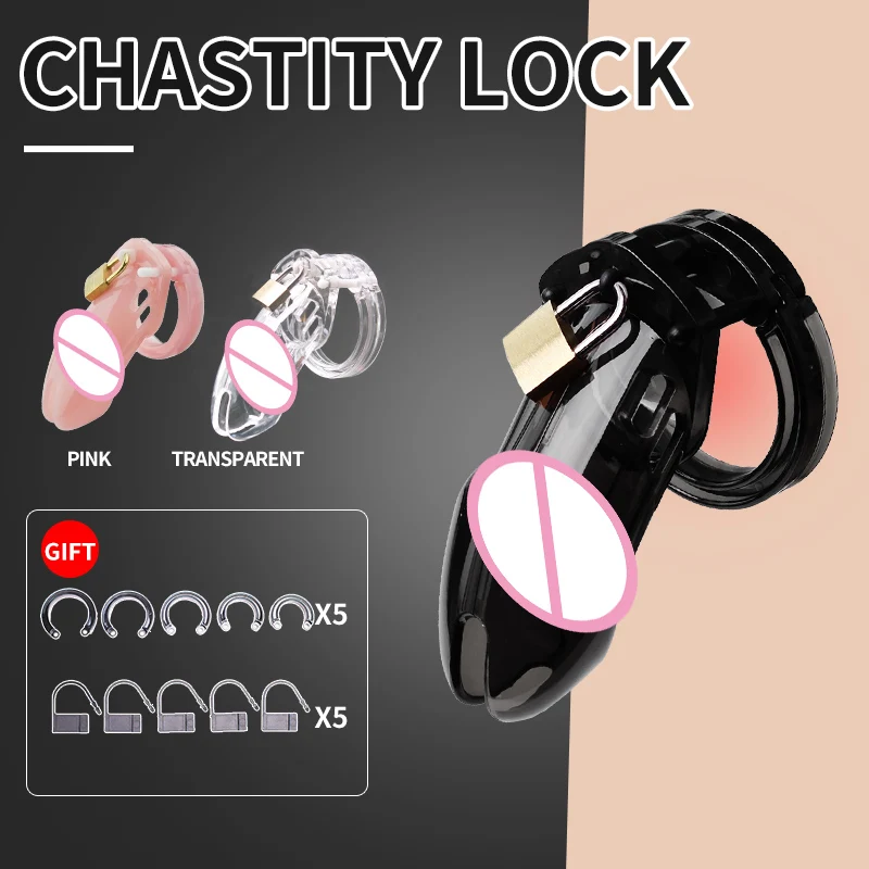 Penis chastity cage Chastity lock sex toy Chastity cage accessory Male chastity cage device small/standard cock cage with 5 size rings brass lock locking number tags erotic urethral men sexy toy
