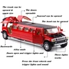 1:32 Alloy Lengthen Hummer Limousine Car Model Metal Diecasts Vehicles With Sound Light Pull Back Car Collection Toys Kids Gifts 6