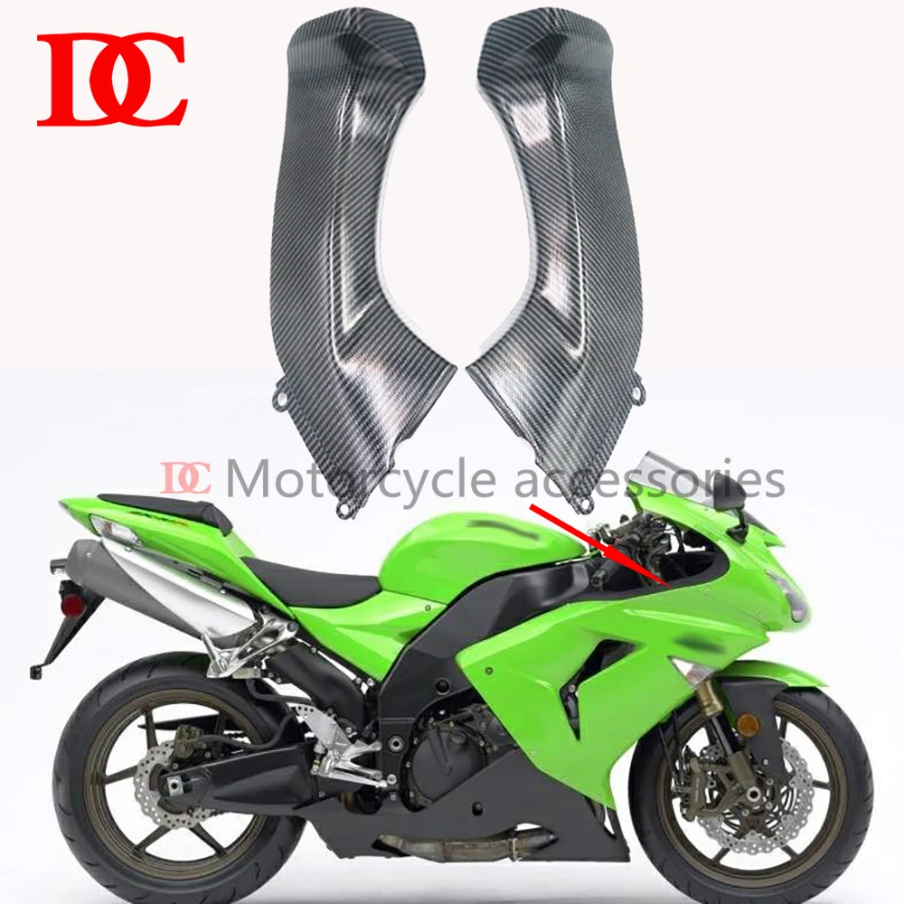 

For Kawasaki Ninja ZX-10R ZX 10R 2006-2007 Upper Front Dashboard Intake Cover Carbon Fiber Paint Intake Dashboard Fairing Frame