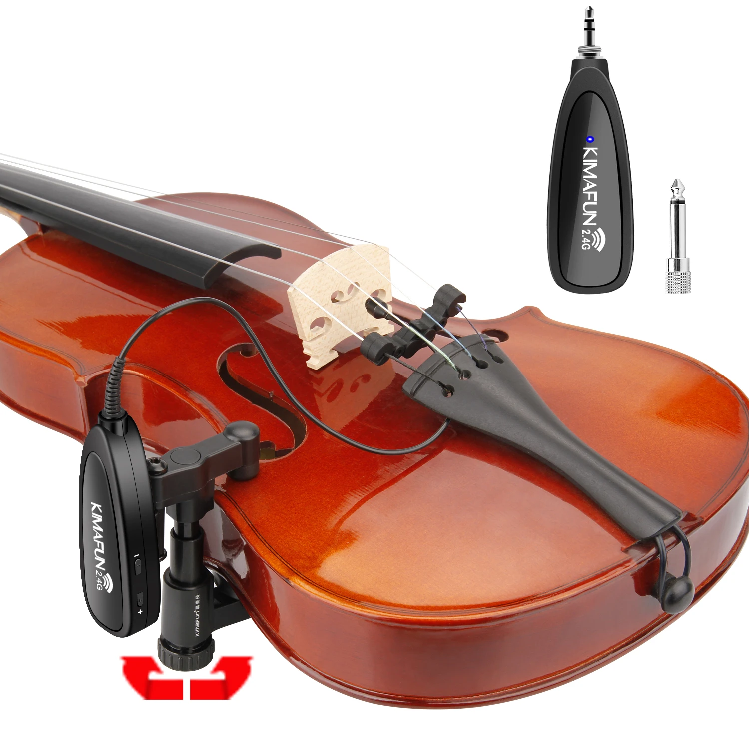 KIMAFUN Violin microphone 2.4G Wireless Instrument Microphone Professional Musical Condenser Microphone for Violin