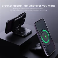 15W Magnetic Wireless Charger 3 in 1 Fast Charging Station Foldable Phone Holder Stand for iPhone 14 13 12 Apple Watch Airpods - Image 5