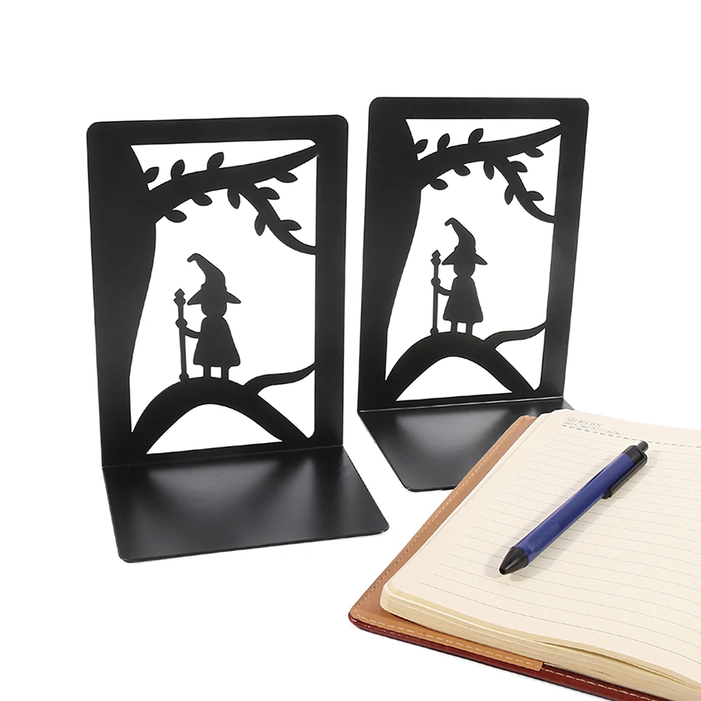4Pcs Color Elf Baby Book Ends for Shelves Duty Bookend Heavy Book Iron Stand Shelf Book rack Stand Iron Home Desk Stationery 5