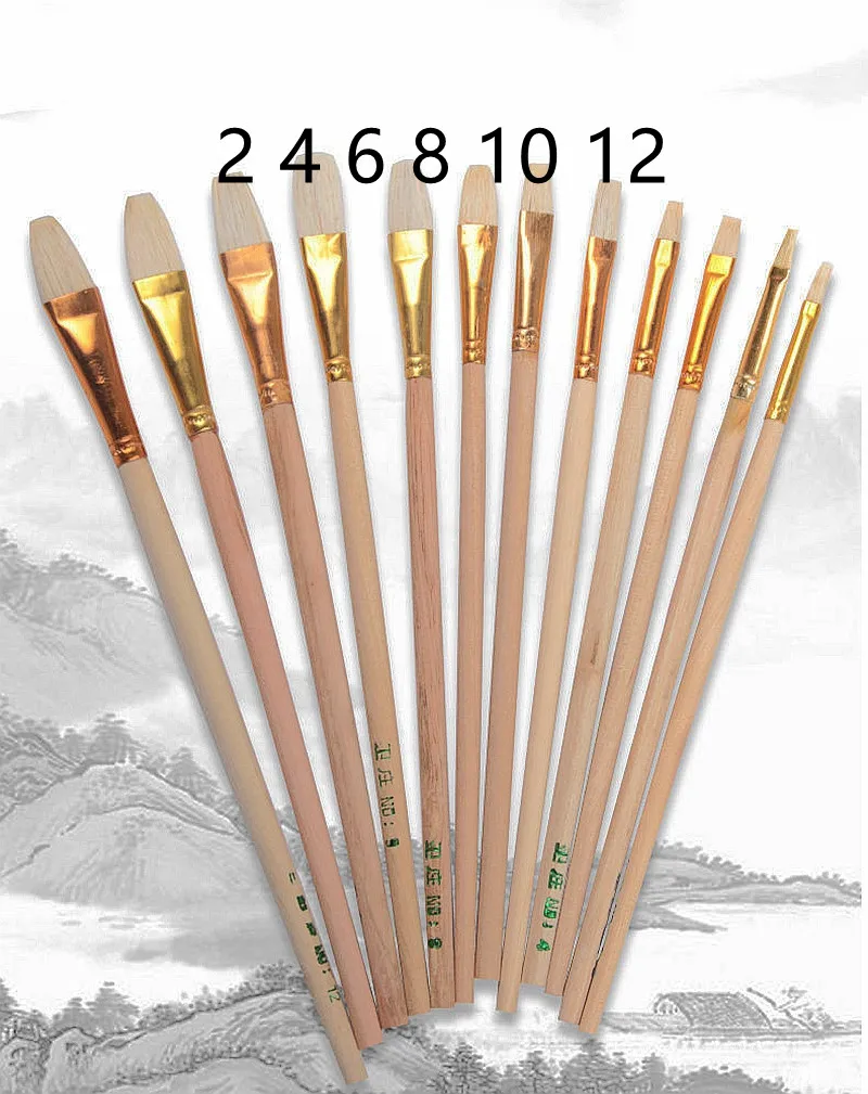 Soft Wool Craft Brushes Pen Set Paint Brush for Pottery Ceramic