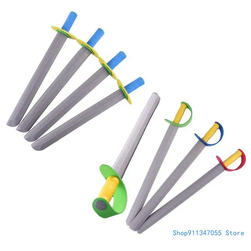 아이들을위한 4 Pcs 거품 칼 방패 장난감 세트 전사 기사 무기를위한 놀이 가짜 칼 장난감 코스프레 드롭 배송