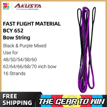 Corda per Arco Ricurvo Akusta BCY652 ILF AMO 62-70 Pollici 12 14 16 18 Fili Nero-Viola per Tiro con l'Arco e Tiro al Bersaglio