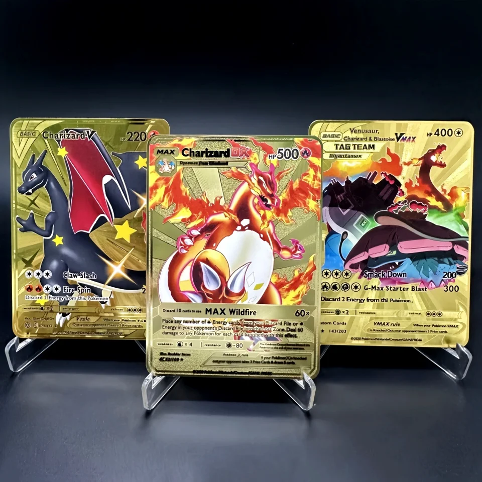 New 2026 Pokemon Metal Card English Anime Charizard Arceus Mewtwo Blastoise  Vmax GX V Letters Game Collection Cards Kid Toy Gift - AliExpress 26