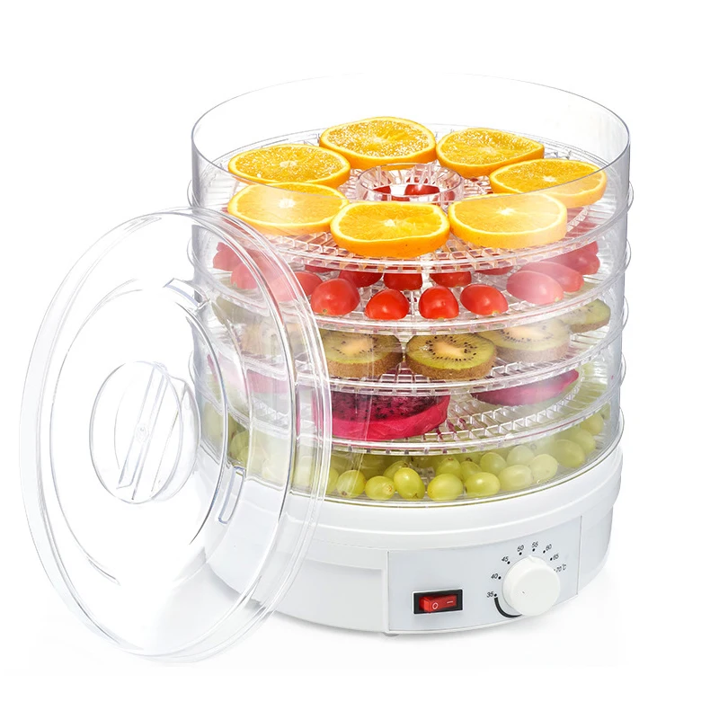 Essiccatore per frutta, verdura, erbe, carne, essiccatore per alimenti per uso domestico, essiccatore per snack disidratati, essiccatore ad aria con 5 vassoi, 220 V_voghion.com