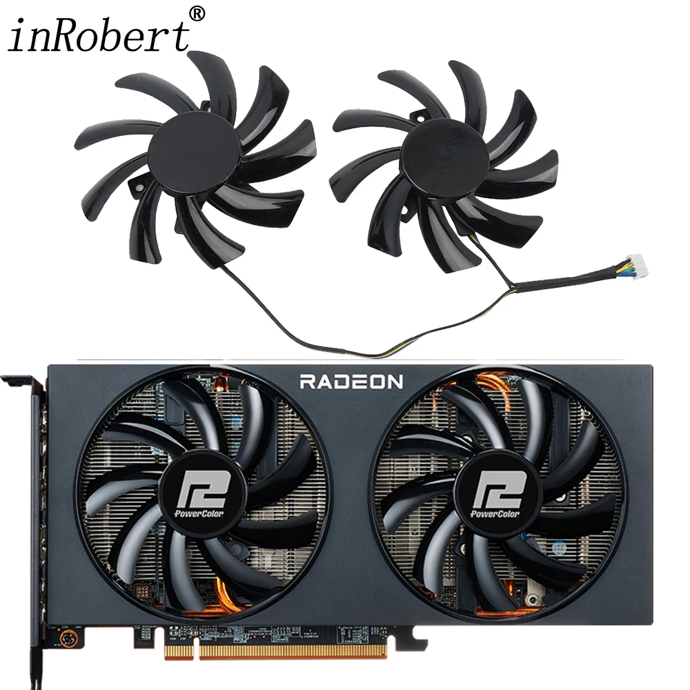 85Mm T129215Bu Rx 5700 5500 Xt Scheda Grafica Ventola Per Powercolor Fighter Amd Rx 6700Xt 6600Xt 6600 Ventola Di Raffreddamento