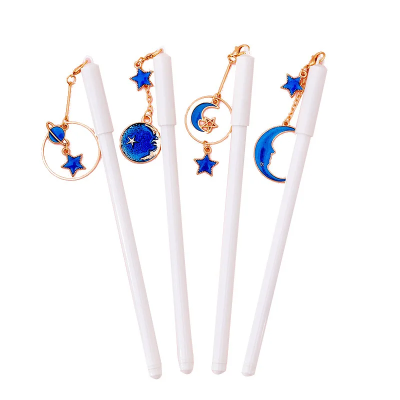 24 Pcs Wholesale Creative Moon Star Pendant Pen Pendant Gel Pens Ins Girly Heart Student Stationery