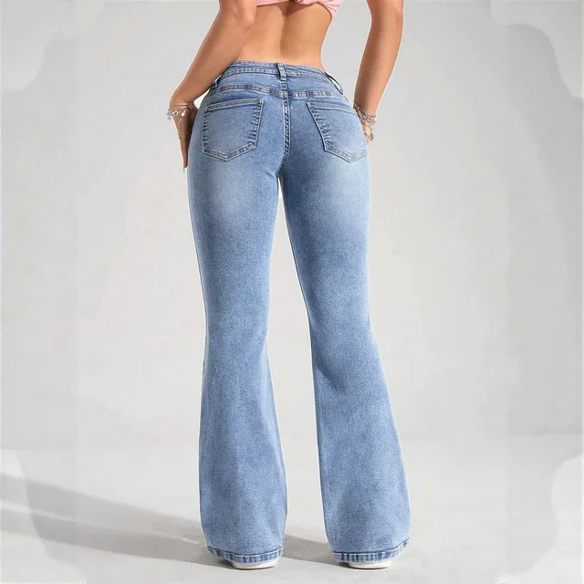 Women Solid Jeans Denim Trousers Full Lenth High Waist Zipper Pockets Slight Strech Slim Fit Y2k Streetwear Casual 2026 Autumn 3