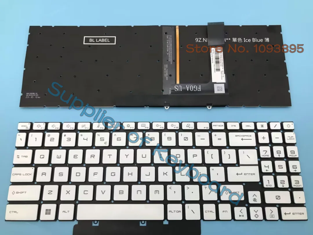 Teclado Azul Retroiluminado Inglês para Laptop Msi Espada 15-a11u A11ud A11ue A11ug A11sc Novo