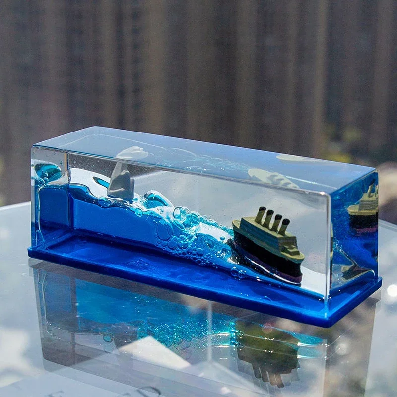 Bateau flottant insubmersible dans une boîte, décorations de décompression,  croisière, soleil, eau, bouteille de dérive, artisanat 3D - AliExpress